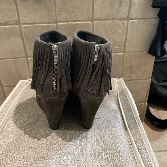 Suede Fringe Wedge Bootie - Picture 6 of 6